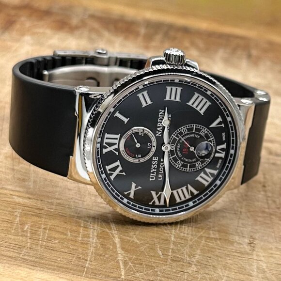 Ulysse Nardin Marine Chronometer 43mm Watch on Leather Strap - Picture 7 of 8